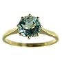 9ct Yellow Gold Ladies 7mm Blue Topaz Solitaire Ring