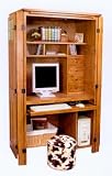 Rustic Oak Computer Armoire