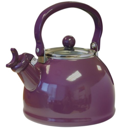 "Calypso Basics 2.2-Quart Whistling Teakettle, Plum"