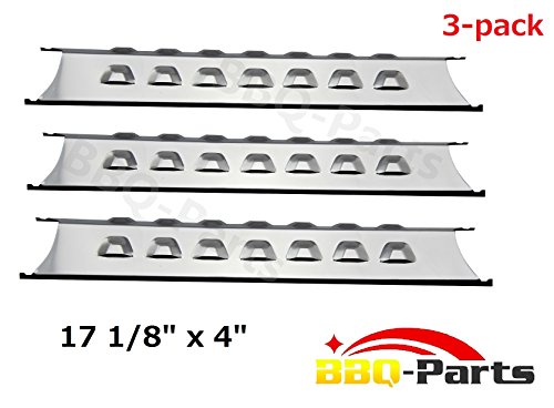 bbq-parts SPE201 (3-pack) Stainless Steel Heat Plates (Heat Shield, Heat Tent, Burner Cover, Vaporizor Bar, and Flavorizer Bar) Replacement for Select Gas Grill Models by BBQ Tek, Perfect Flame E3520-LPG, E3520-NG, and Presidents Choice (17 1/8
