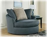Contemporary Mindy Indigo Oversized Swivel Accent Chair