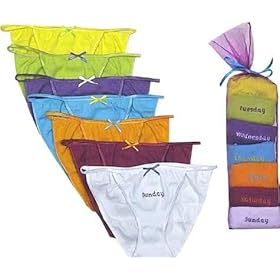Days of the Week String Bikini Style Panty 7 Pack for women