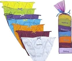 Days of the Week String Bikini Style Panty 7 Pack for women
