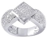 0.95Ct. 14K. White Gold Invisible Pave Diamond Anniversary Ring