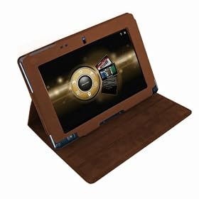 Housse Navitech en cuir matte marron avec stand de positionnement ajustable pour l'Acer Aspire ICONIA TAB W500 & W501 10.1 inch Wireless, Bluetooth, Windows 7 Home Premium 32-bit