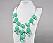 Jane Stone Bubble Necklace, Green Necklace, Statement Necklace (Fn0508-Turquoise Green)