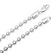 Men's 4mm Real 925 Sterling Silver Military Ball Chain Necklace