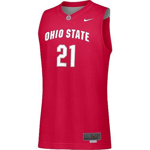 Nike Ohio State Buckeyes #21 Scarlet Premier Tackle Twill Basketball Jersey