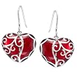 Red Heart Sterling Silver Earrings