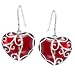 Red Heart Sterling Silver Earrings