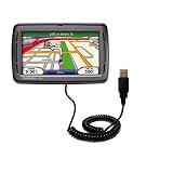 Coiled Power Hot Sync and Charge USB Data Cable w/ Tip Exchange for the Garmin Nuvi 860 - Gomadic Brand