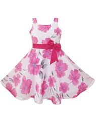 Apparel: CF13 Sunny Fashion Girls Dress Pink Floral Party Wedding Boutique Size 7-8
