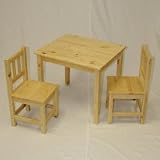 3 Piece Kids' Table and Chair (Natural) (23.25W x 20H x 19.5D)