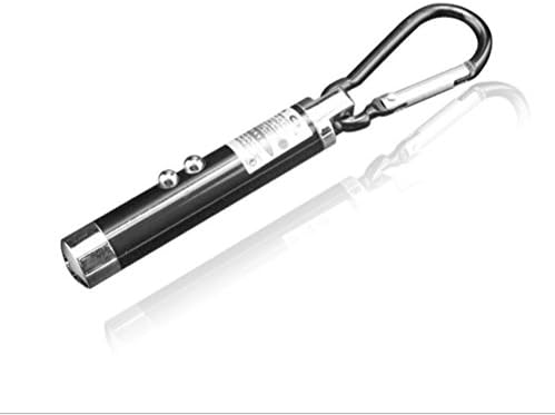 LED Mini Flashlight Compact Counterfeit Detector with UV Ultraviolet and Watermark Detection+LED Multifunctional Flashlight + Mini Mountaineering buckle (Black)