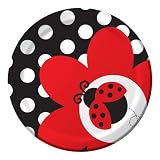 Fancy Ladybug Polka Dot Lunch Party Plates x 8