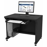 Enclosed Classroom Desk 36 x 30 -Black Frame, Black Surface