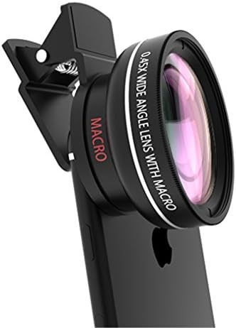 Bidafun Lens Macro Wide Angle for Iphone 6s 6 Plus 5s Samsung Galaxy Phones Black