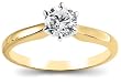 14k Yellow Gold Round Diamond Solitaire Engagement Ring (1/2 ct, J-K Color, I3 Clarity)