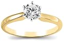 14k Yellow Gold Round Diamond Solitaire Engagement Ring (1/2 ct, J-K Color, I3 Clarity)