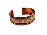 Celestial Copper Bracelet Embossed with Pentagrams, Stars, and Celtic Knots