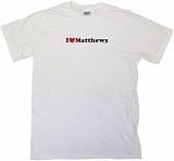 I Heart (Love) Matthews Kids T Shirt In 5 Colors Youth Large-White