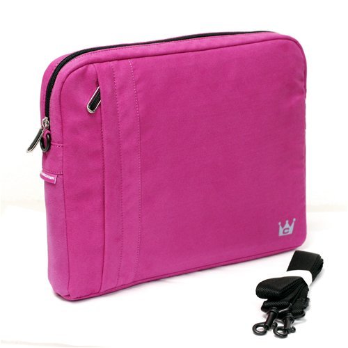 CaseCrown Faux Suede Pocket Case (Fuchsia) for Apple MacBook Air 13 Inch Laptop