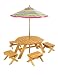 KidKraft Octagon Table & 4 Stools and Multi-Striped Umbrella