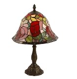 Multi Coloured Glass Tiffany Table Lamp with Traditional Design - HL021179