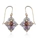 18k Yellow Gold Overlay Sterling Silver Multi-Gemstone & Diamond Drop Earrings