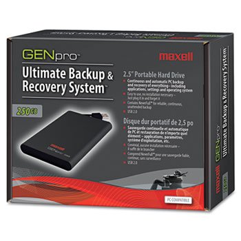 GENpro Portable Hard Drive, 250GB, USB, 5400 rpm