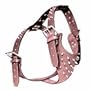 Large Top Dog Spiked Pink Leather Dog Harness