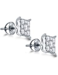 1.26 cttw. Diamond Ladies Soli Star Earrings 14K White Gold