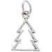Sterling Silver Charm Outline Christmas Tree 17MM (1)