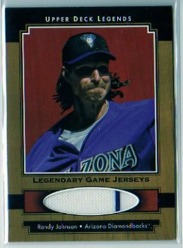 2001 Upper Deck Legends Randy Johnson Game Used Jersey Baseball Card