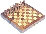 Review Elysium Enterprises  / Chess Set wooden, inlaid, shisham 15cm