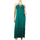 Sexy Green Sequined Plus Size Halter Dress