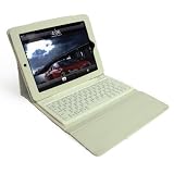 White Apple iPad2 boothtooth wireless keyboard PU leather case
