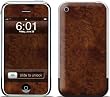 Dark Burlwood Design Protective Skin Decal Cover Faceplate for Apple iPhone (2G)