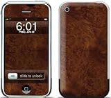 Dark Burlwood Design Protective Skin Decal Cover Faceplate for Apple iPhone (2G)