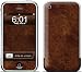 Dark Burlwood Design Protective Skin Decal Sticker for Apple iPhone (2G)