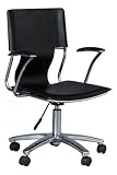 Nova Adjustable-height Swivel Desk Chair With Black Leather