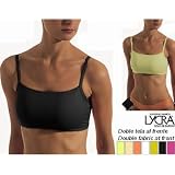 Microfiber Single Strap Bra Top, Black-L