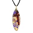 Contemporary Millefiori Murano Glass Pendant - Chelsea Black/Gold Style2