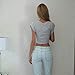 EFINNY Women Summer Tie Front Short Sleeve Tank Tees Daw Navel Round Neck Crop Top