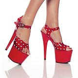 Pleaser - :CENTERSTAGE-708PD 6 3/4" Pokadot P/F Sandals - Size 5