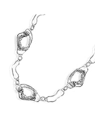 Sterling Silver Oxidized Abstract Link Necklace