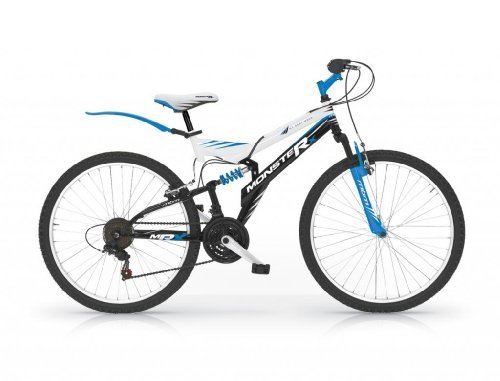 MBM MONSTER 26'' MTB FULL SUSPENSION MOUNTAINBIKE FAHRRAD BLAU 18S