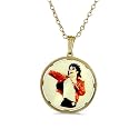 9ct Yellow Gold Larger Double-Sided Michael Jackson Picture Pendant with on 20" Belcher Chain