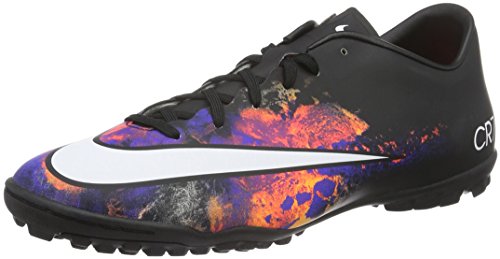 Nike Men s Mercurial Victory V Cr Tf Black/White/Total Crimson Turf Soccer Shoe 9 Men US