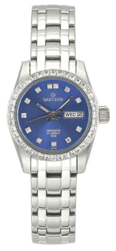 Sartego Ladies Watch with Crystal Blue Dial Automatic Stainless Steel
